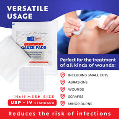 Gauze Care breathable mesh 4x4 gauze pad in use