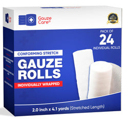 Gauze Care gauze rolls 2in 24-pack ready for secure dressing placement