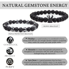 GDLKPYHS black onyx and hematite beads offer grounding and protective aesthetic