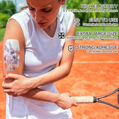 Geiserailie latex free adhesive bandage reduces skin irritation during wear.