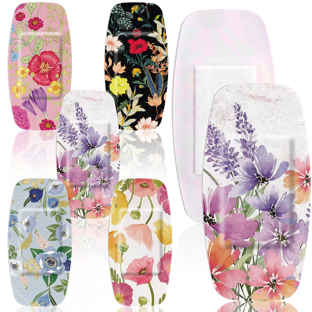Geiserailie vintage flower bandage provides secure 2x4 inch wound coverage.