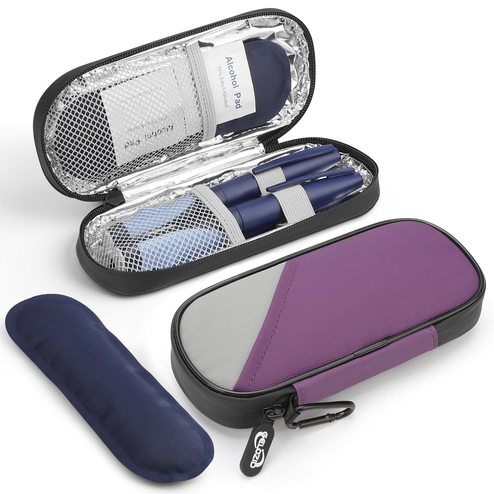 Gelozid insulin travel case with insulated interior for cool transport