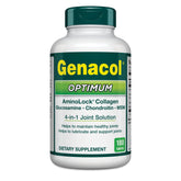 Genacol Optimum bottle label highlights joint support ingredients.
