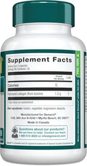 Genacol Original capsules bottle label closeup, highlighting non-GMO quality and ingredients