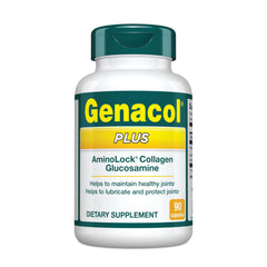 Genacol Plus bottle and capsules highlight joint support for daily mobility.