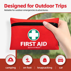 Compact design of the General Medi kit fits in small spaces and bags.