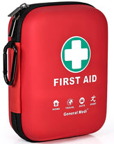 General Medi First Aid Kit in a red hard case showing travel readiness and home safety.