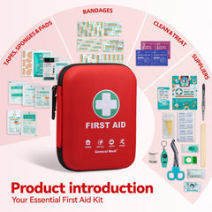General Medi first aid kit with organized compartments for rapid selection of items.