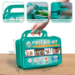 General Medi first aid kit compartments aiding efficient dressing.
