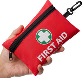 General Medi mini first aid kit cover in red; portable for travel and quick access.