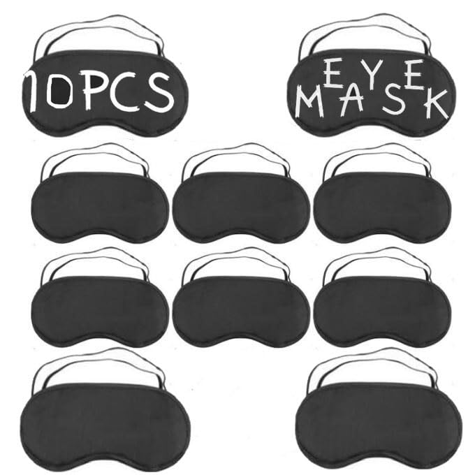 Generic blindfold with adjustable strap for secure blackout during travel.
