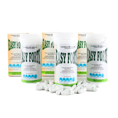 Generic Easy Forte bottle pour showing convenient nightly fiber dosing for digestion