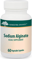 Genestra Brands Sodium Alginate bottle with 60 capsules offering antioxidant support.