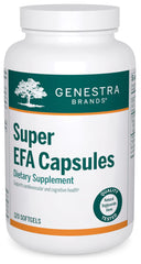 Genestra Brands Super EFA softgel bottle offers potential support for lipid metabolism.