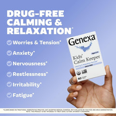 Genexa Kids Calm Keeper chewables ready for a quick calm moment on the go.