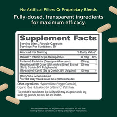 Genius Heart grape seed extract capsule showcases premium ingredients for daily vitality.