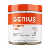 The Genius Brand Genius Turkey Tail bottle supports immune and gut health.