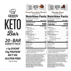 Genius Gourmet Keto Bar ingredients with MCT oil for sustained energy