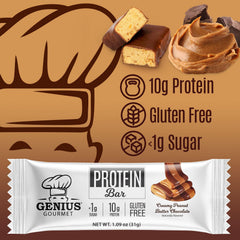 Close-up of texture in Genius Gourmet bar showing soft center and rich chocolate