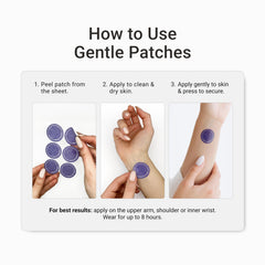 Gentle Patches GLP-1 patch being applied on skin for convenient delivery.