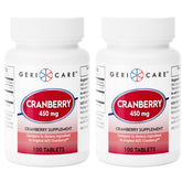 GeriCare cranberry tablets front view for daily urinary support.