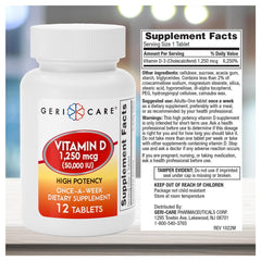 GeriCare vitamin D pills pack for weekly use and portability