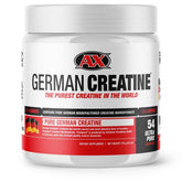 German Creatine micronized monohydrate powder in a 270g bottle ready to boost workouts.