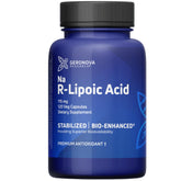 Geronova Bio-Enhanced R-Lipoic Acid capsule close-up highlighting high absorption.