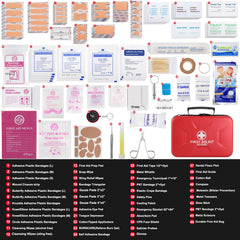Gevoke first-aid-kit compartments open showing five transparent sections