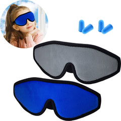 Geyoga 2-pack kids 3D sleep masks in blue and gray for deep, undisturbed rest.