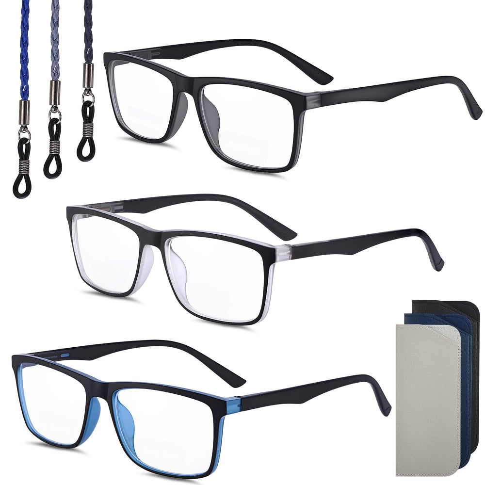 GGSTDDUP 3-pack reading glasses set for versatile daily use