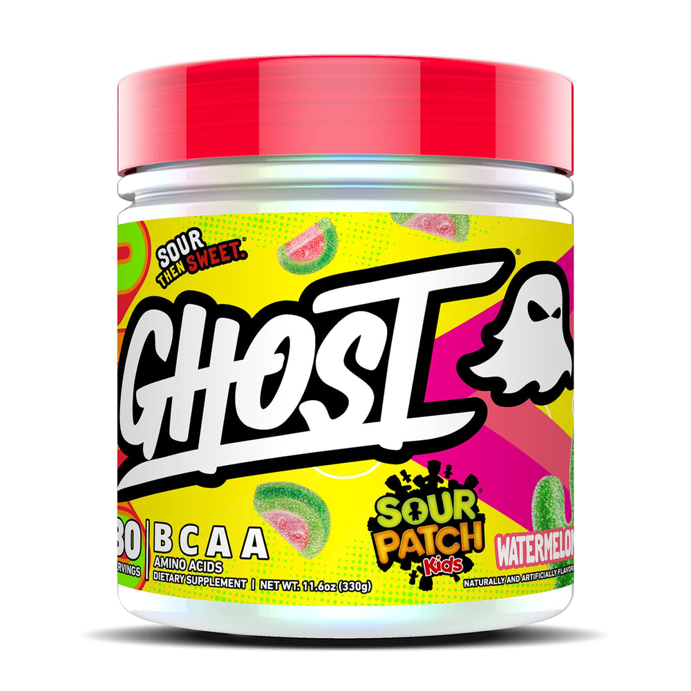 Ghost BCAA Watermelon bottle pour highlighting intra-workout flavor and easy mixing.