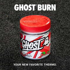 Scoop pouring GHOST Burn kiwi strawberry powder into a shaker