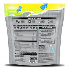 Ghost Hydration blue raspberry label shows vegan formula and ingredients.