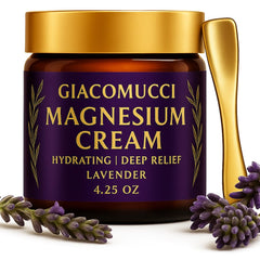 Giacomucci Crema magnesio envase: alivio suave para la piel antes de dormir.