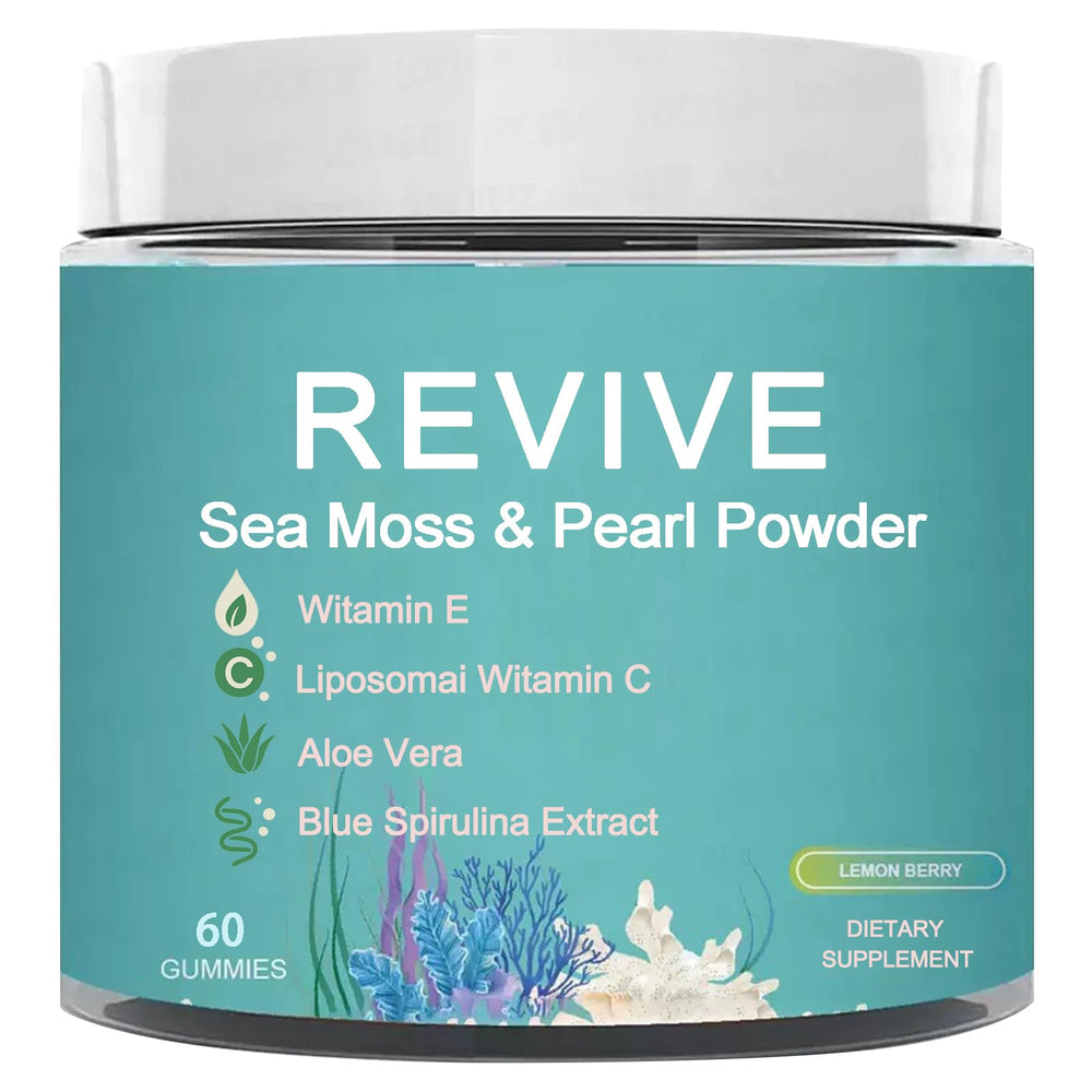 Giamau Revive Hair Gummies bottle pouring for easy daily use and glossy hair support.