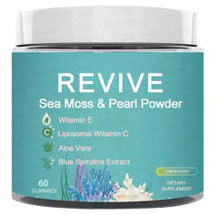 Giamau Revive Hair Gummies bottle pouring for easy daily use and glossy hair support.