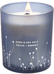 GIFTAWAY White Sage Sea Salt candle in a glass jar for a refreshing cleansing ambiance