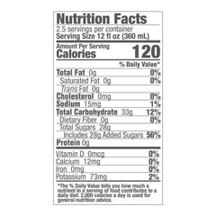 Back label highlights simple ingredients and allergen-free status for The Ginger People Gingerade.