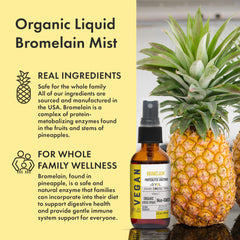 GIVOL bromelain mist pour demonstrates convenient dosing for digestive support.