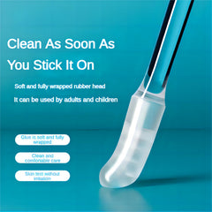 Gkwet adhesive tip close-up shows a sticky surface designed for gentle wax lift.