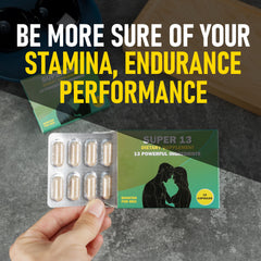 GLADTON Super 13 capsules close-up showing compact pills for quick intake