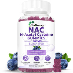 GlaGmrry NAC gummies 1200mg per serving promote antioxidant support for daily wellness.