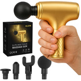 GLDN Mini Massage Gun in gold finish for premium at-home recovery.