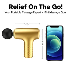 GLDN Mini Massage Gun shows four interchangeable heads for tailored muscle care.