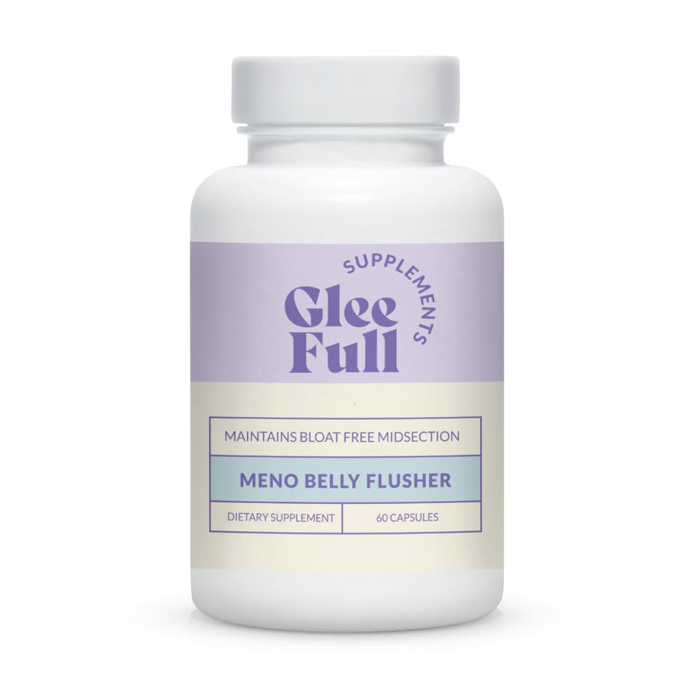 GLEEFULL SUPPS Meno Belly Flusher bottle front, modern design for digestion support