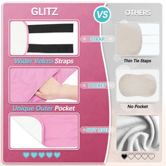 glitz Compresa de aceite de ricino wrap con bolsillo frontal para calor adicional