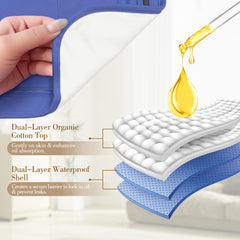 glitz compresa de aceite de ricino, capas de algodón y franela suaves