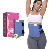 glitz compresa de aceite de ricino, cierre Velcro largo, ajuste para tallas variadas