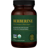 Global Healing Center berberine bottle with cinnamon and black pepper on the label, 1200 mg formula.